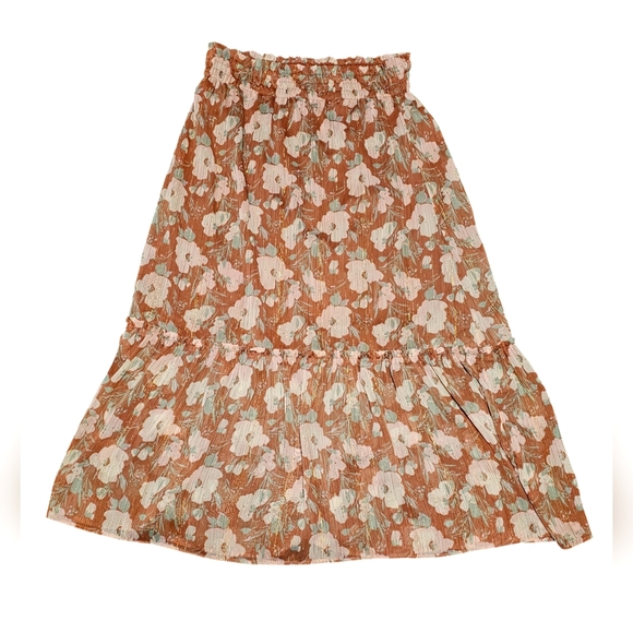 LC Lauren Conrad Dresses & Skirts - LC Lauren Conrad Floral Midi Skirt - Brown and Sage